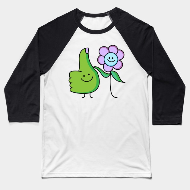 Flower with green thumb couple Baseball T-Shirt by spontania